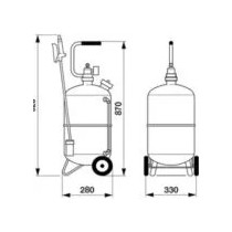 Rozpylacz pneumatyczny 24 L INOX malowany | RAASM